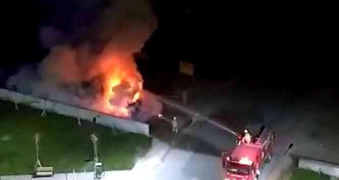 Kırıkkale'de Park halindeki tanker yandı